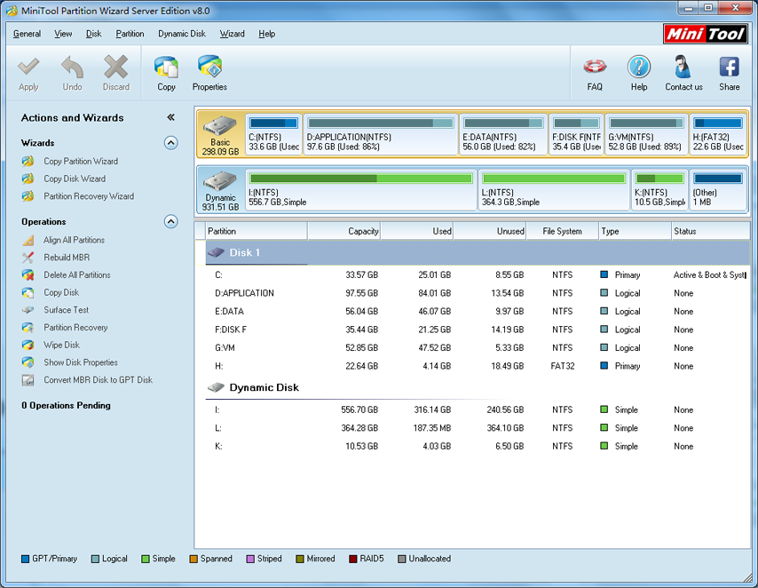 server partition resize MiniTool Partition Wizard