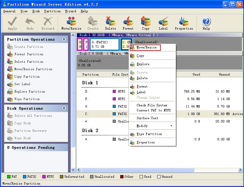 Partition resizer for windows server