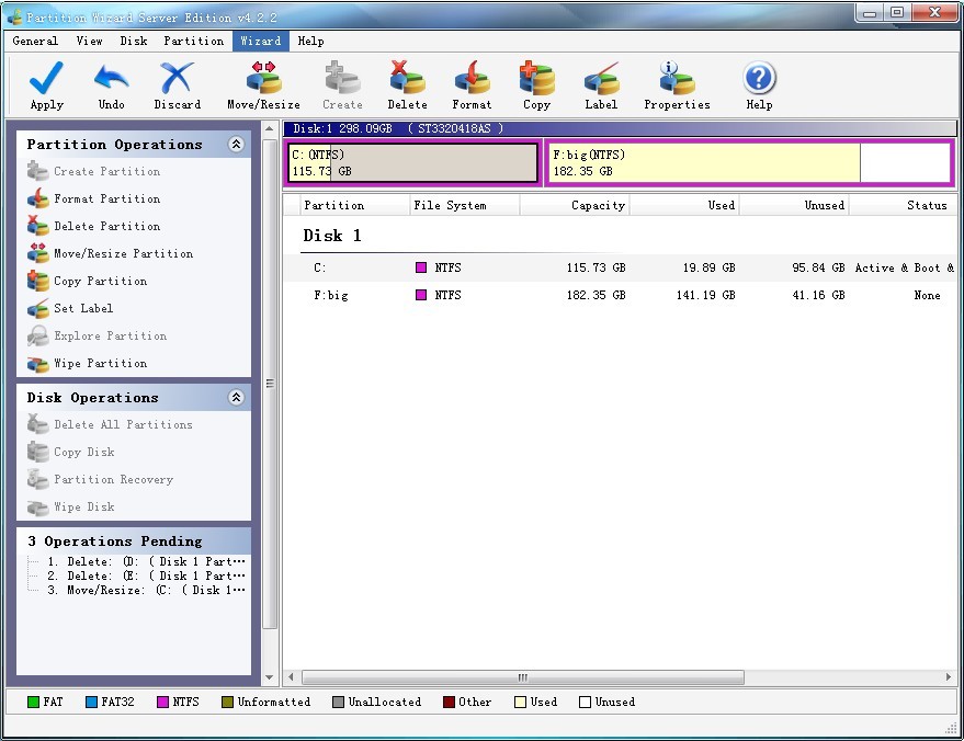 Resize partition on windows server