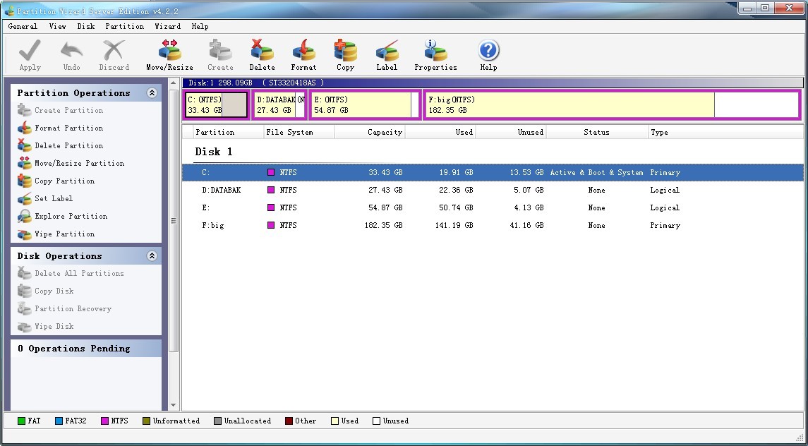 Resize partition windows 2003