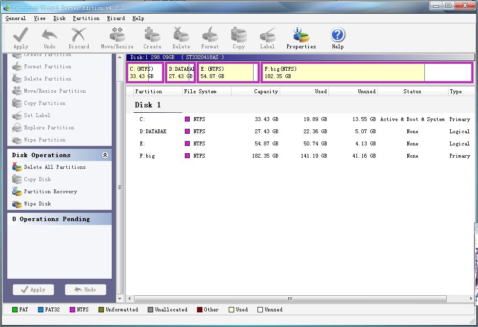 Resize a server partition