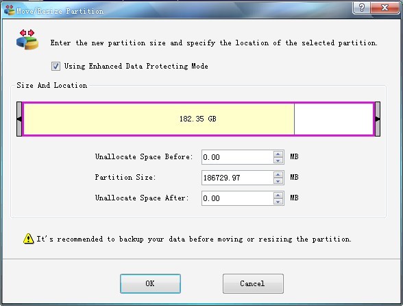 Resize a server partition