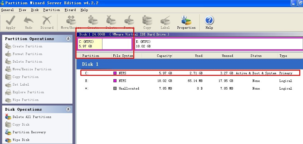 Windows server resize boot partition