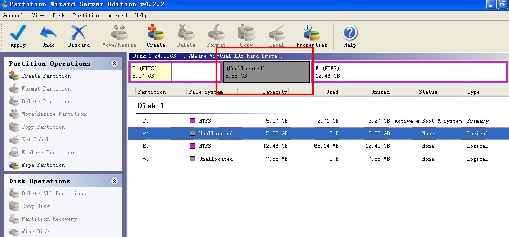 Windows server resize boot partition