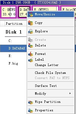 Windows server 2003 resize