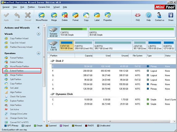 Extend Windows Server 2008 GPT partition