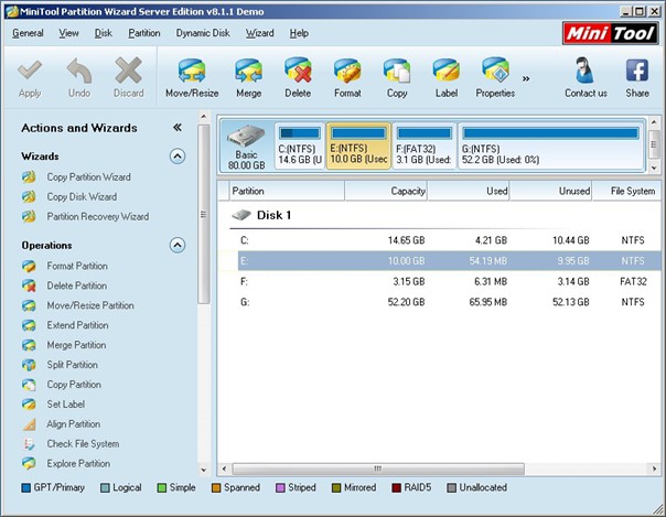 Server 2008 partition resizing