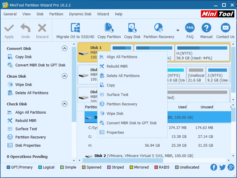 select the system partition and choose Rebuild MBR