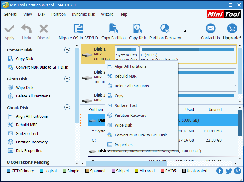 select the disk and choose Copy from the left pane